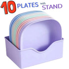10 Pcs Plastic Food Plates Set