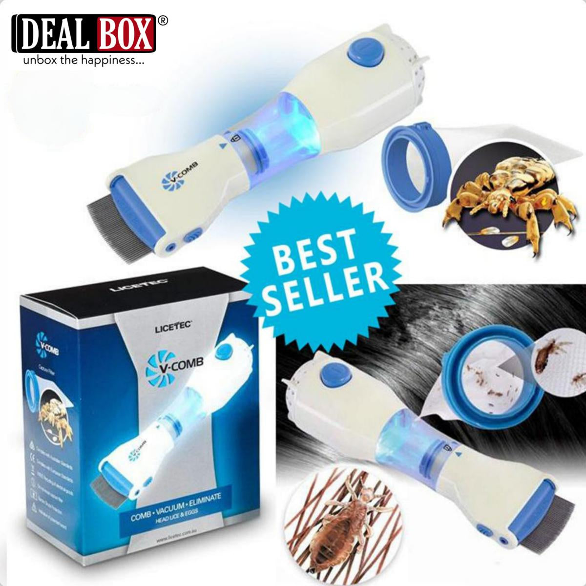 V Comb Electric Anti Lice Removal Device For Kids Adults Head Nits Cleaning Grooming Tool