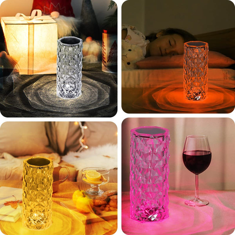 Crystal Lamp Decorative LED Night Light Bedroom Home Decor Table Lighting