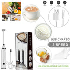 Rechargeable Coffee Beater Electric Milk Frother Handheld Mixer Kitchen Beverage Making Tool