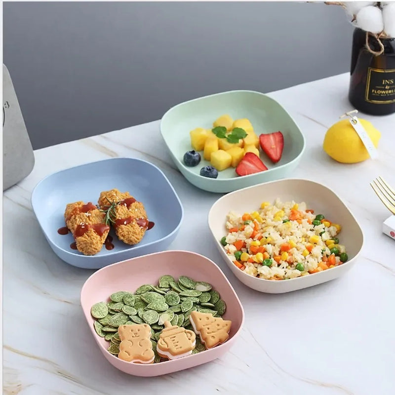 10 Pcs Plastic Food Plates Set