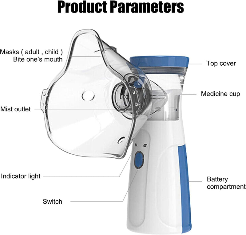Portable Nebulizer Machine Electric Mesh Inhaler Device For Kids Adults Respiratory Care