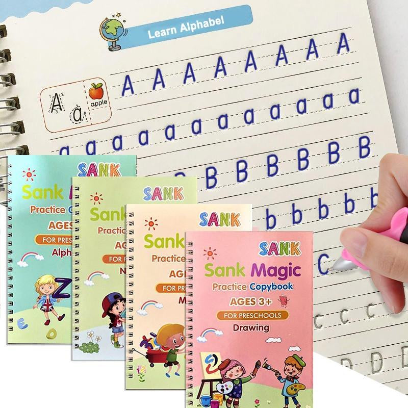 4 Sank Magic Book Pen Refills Creative Learning Writing Practice Book Kids