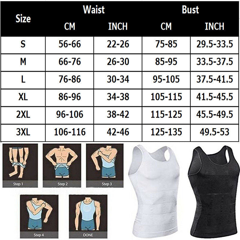 Slim Vest Body Shaper Men Compression Waist Slimming Fitness Support Garment