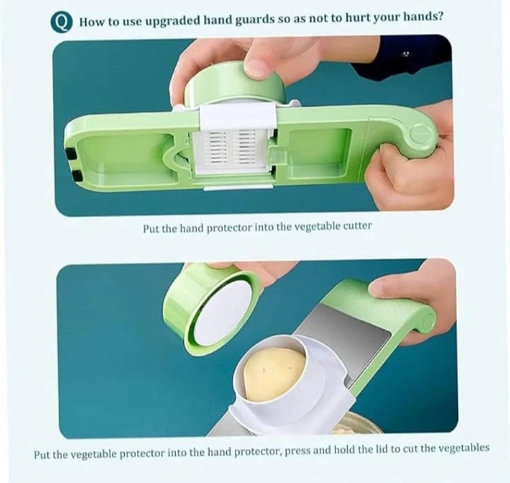 5 In 1 Vegetable Cutter Slicer Manual Chopper Multi Function Kitchen Vegetable Grater Shredder