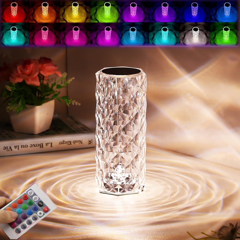 Crystal Lamp Decorative LED Night Light Bedroom Home Decor Table Lighting