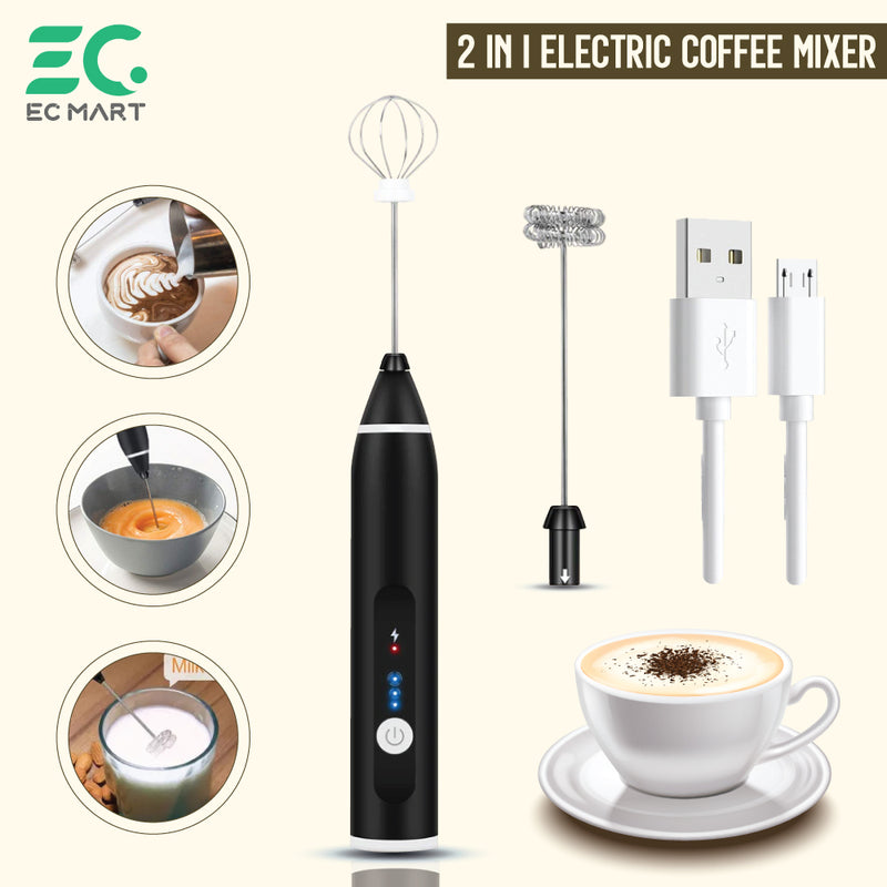 Rechargeable Coffee Beater Electric Milk Frother Handheld Mixer Kitchen Beverage Making Tool
