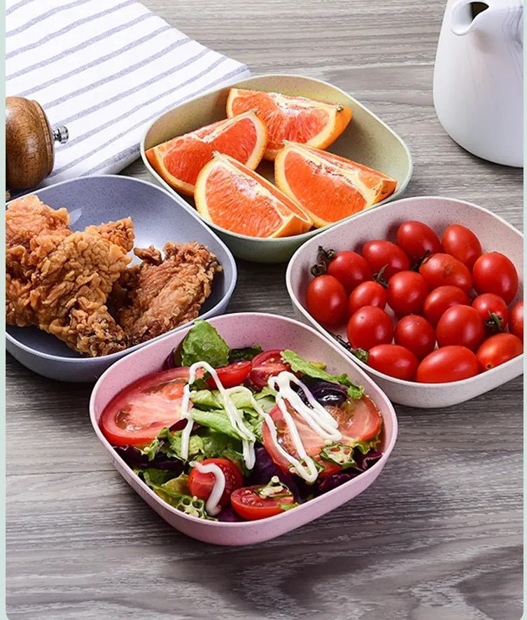 10 Pcs Plastic Food Plates Set