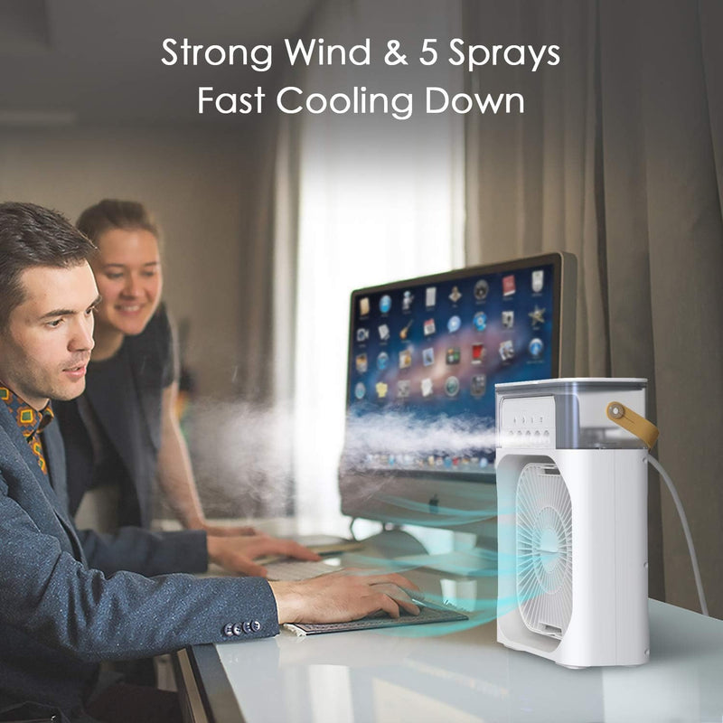 Mist Cooling Fan 10 Inch Portable Water Spray Rechargeable Mini Desk Fan For Home Office