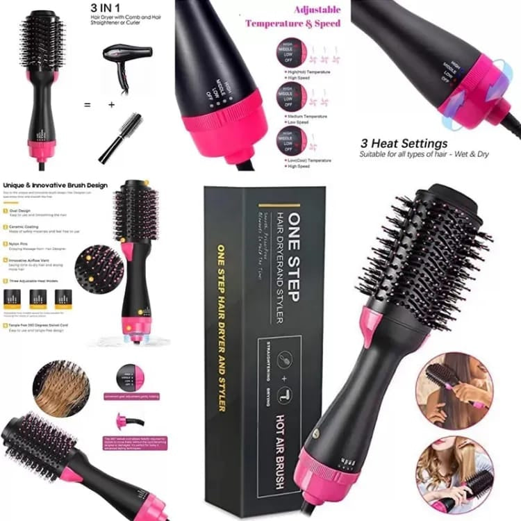One Step Hair Straightener Brush Electric Styling Comb Smooth Hair Beauty Tool