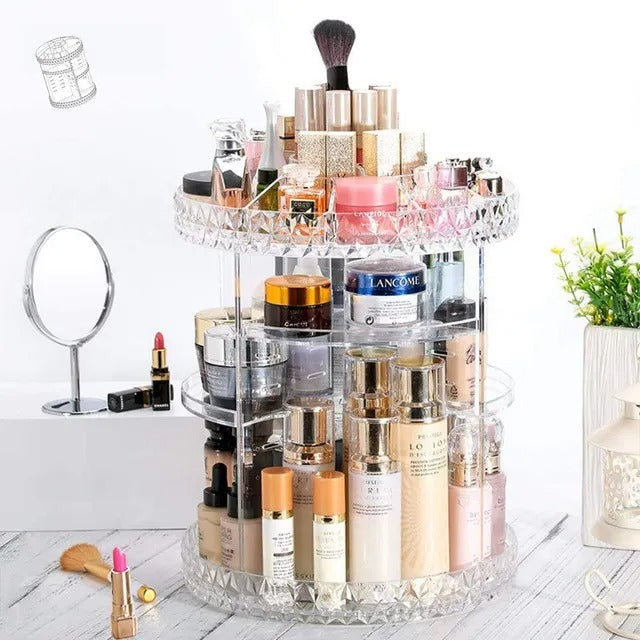 360 Rotating Cosmetic Organizer Makeup Storage Box