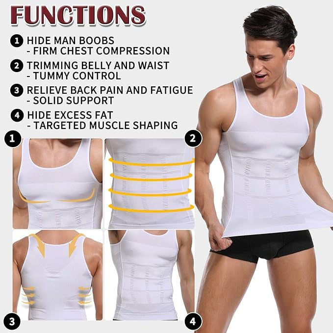 Slim Vest Body Shaper Men Compression Waist Slimming Fitness Support Garment
