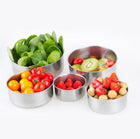 Stainless Steel 5 Pcs Bowl Set Kitchen Mixing Serving Food Preparation Collection