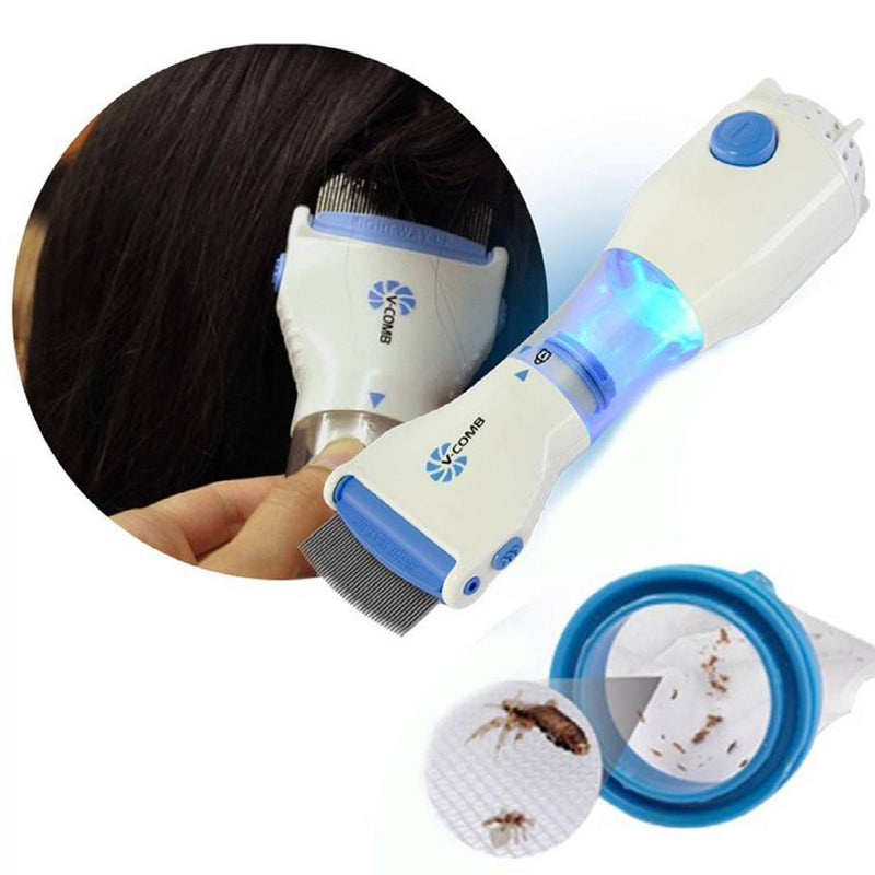 V Comb Electric Anti Lice Removal Device For Kids Adults Head Nits Cleaning Grooming Tool