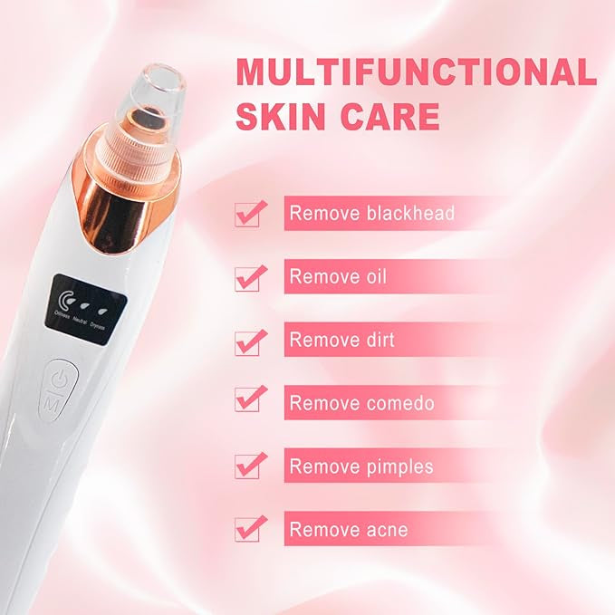 Derma Suction Blackhead Remover Rechargeable Vacuum Pore Cleaner Facial Beauty Device
