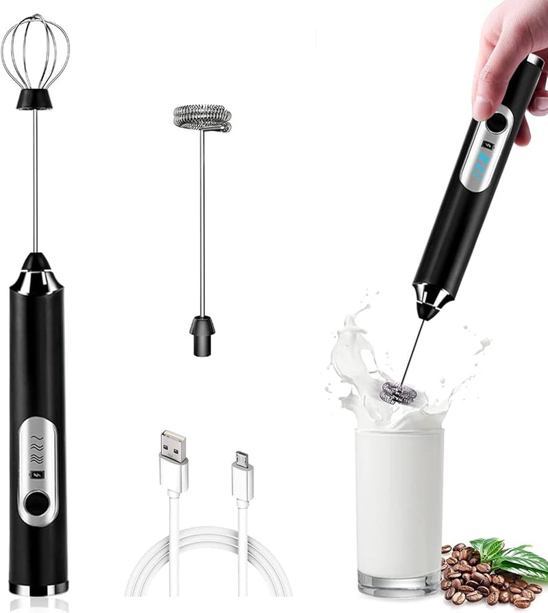 Rechargeable Coffee Beater Electric Milk Frother Handheld Mixer Kitchen Beverage Making Tool