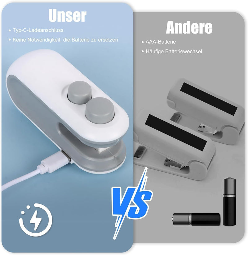 Mini Sealer Rechargeable Heat Sealing Machine Food Bag Storage Freshness Preservation Tool