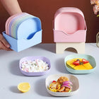10 Pcs Plastic Food Plates Set