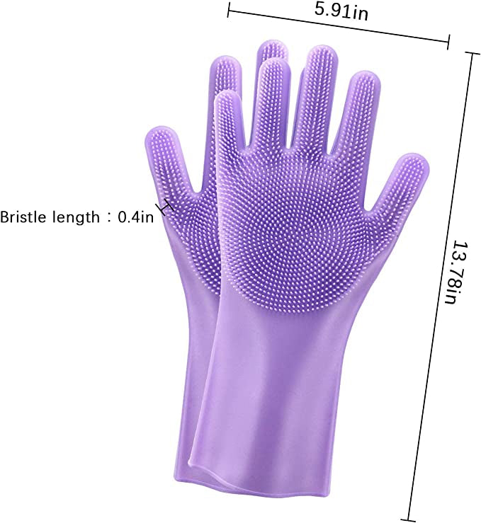 Silicone Gloves Reusable Kitchen Cleaning Washing Dishes Protective Household Gloves