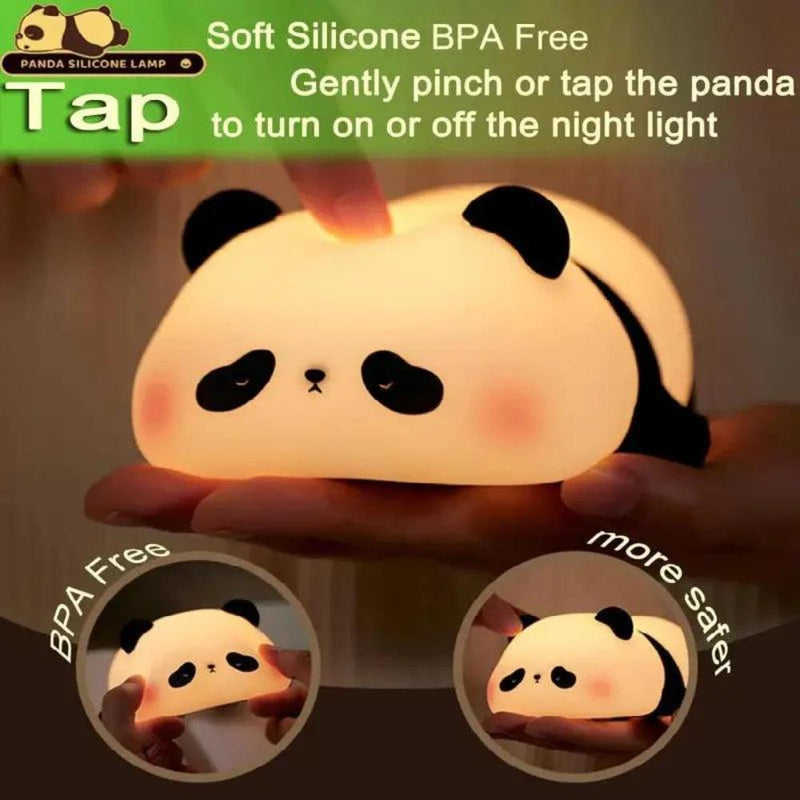 Silicone Rechargeable Panda Lamp LED Night Light Bedroom Kids Home Decoration