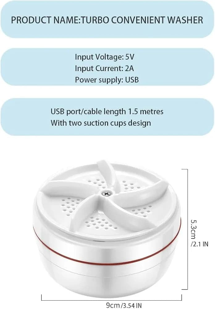Turbine Portable Mini Washing Machine Electric Turbo Washer Laundry Cleaning Device For Clothes