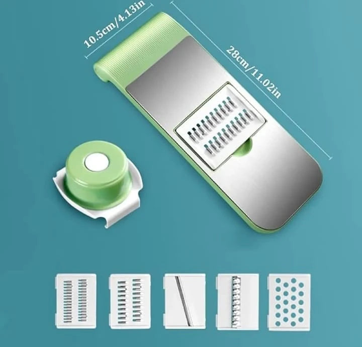 5 In 1 Vegetable Cutter Slicer Manual Chopper Multi Function Kitchen Vegetable Grater Shredder