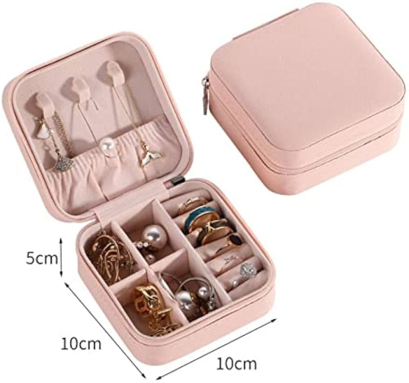 Leather Jewellery Organizer Travel Jewelry Storage Box Necklace Ring Earring Holder Case