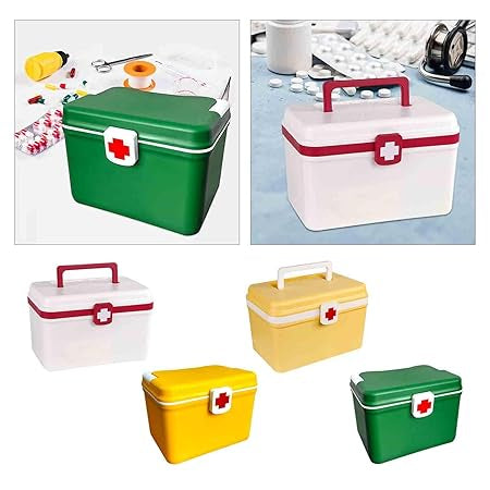 Medicine Box Portable Storage Organizer Medical Supplies Holder Home Office Travel Case