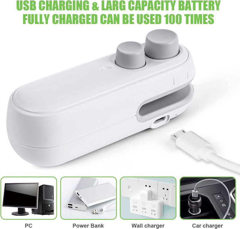 Mini Sealer Rechargeable Heat Sealing Machine Food Bag Storage Freshness Preservation Tool