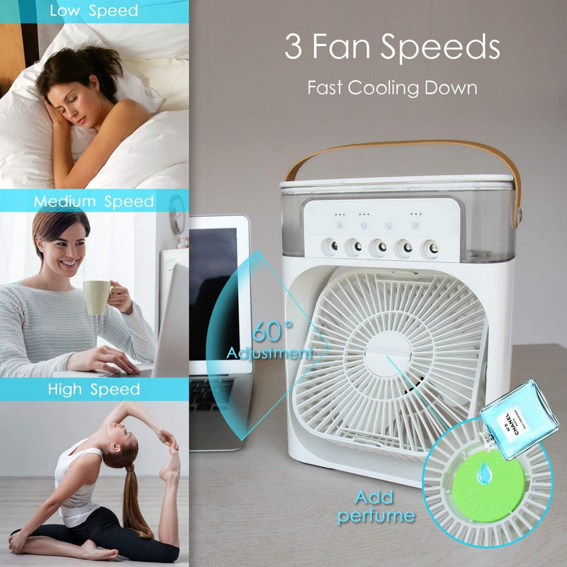 Mist Cooling Fan 10 Inch Portable Water Spray Rechargeable Mini Desk Fan For Home Office