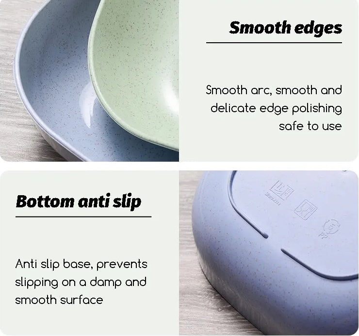 10 Pcs Plastic Food Plates Set