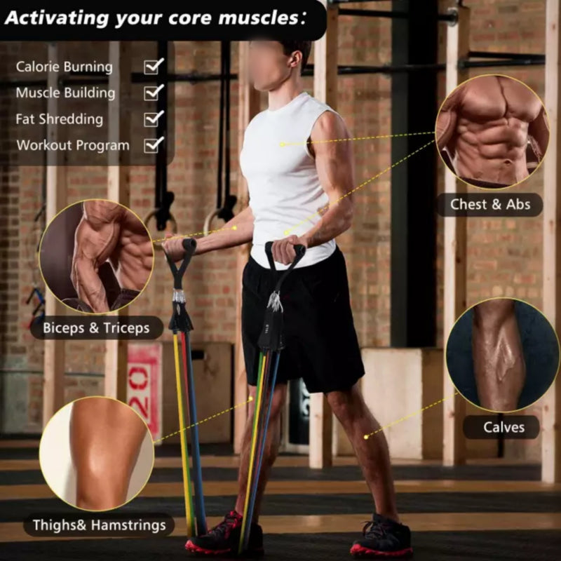 Resistance Gym Band Fitness Exercise Workout Training Equipment Muscle Strength Tool