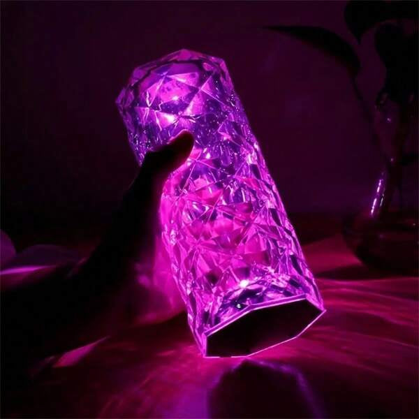 Crystal Lamp Decorative LED Night Light Bedroom Home Decor Table Lighting