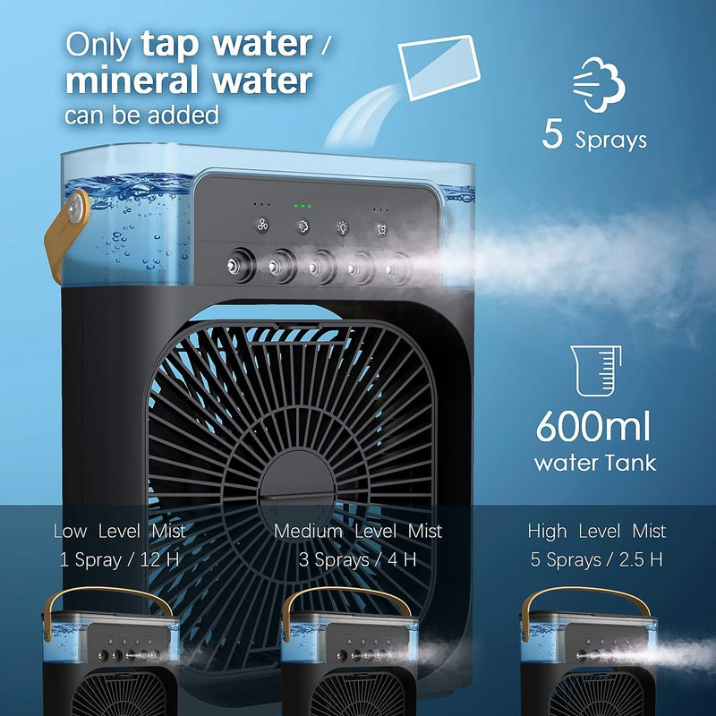 Mist Cooling Fan 10 Inch Portable Water Spray Rechargeable Mini Desk Fan For Home Office