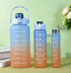 Motivational 3 Pcs Bottle Set Water Hydration Fitness Gym Sports Drinking Collection