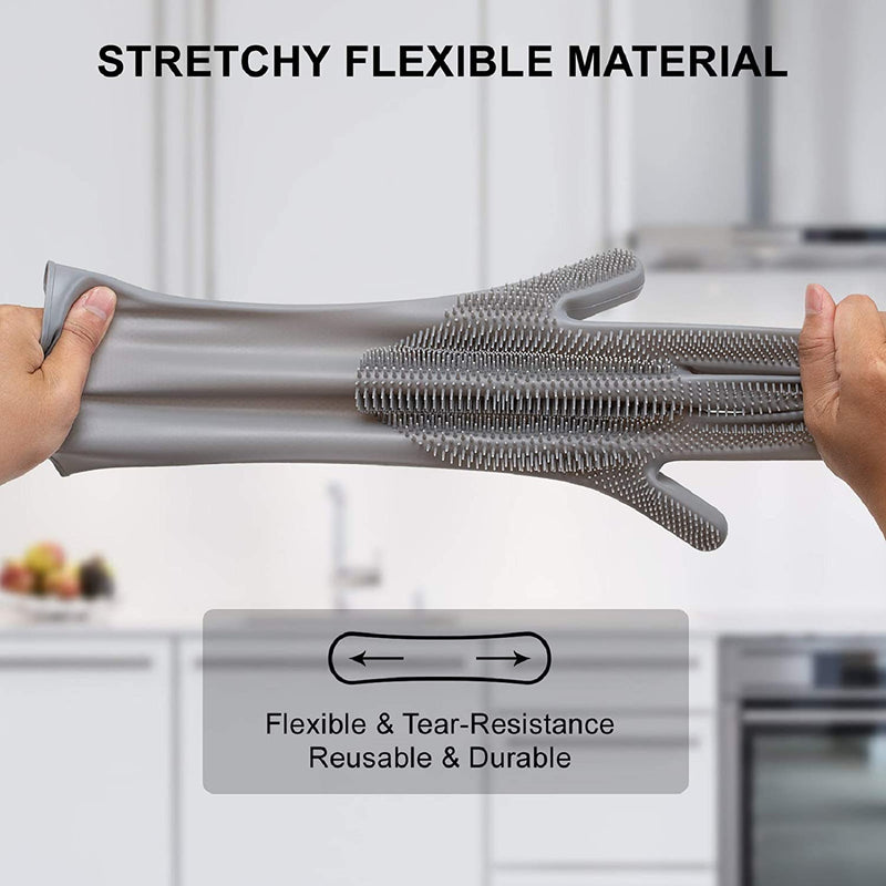 Silicone Gloves Reusable Kitchen Cleaning Washing Dishes Protective Household Gloves