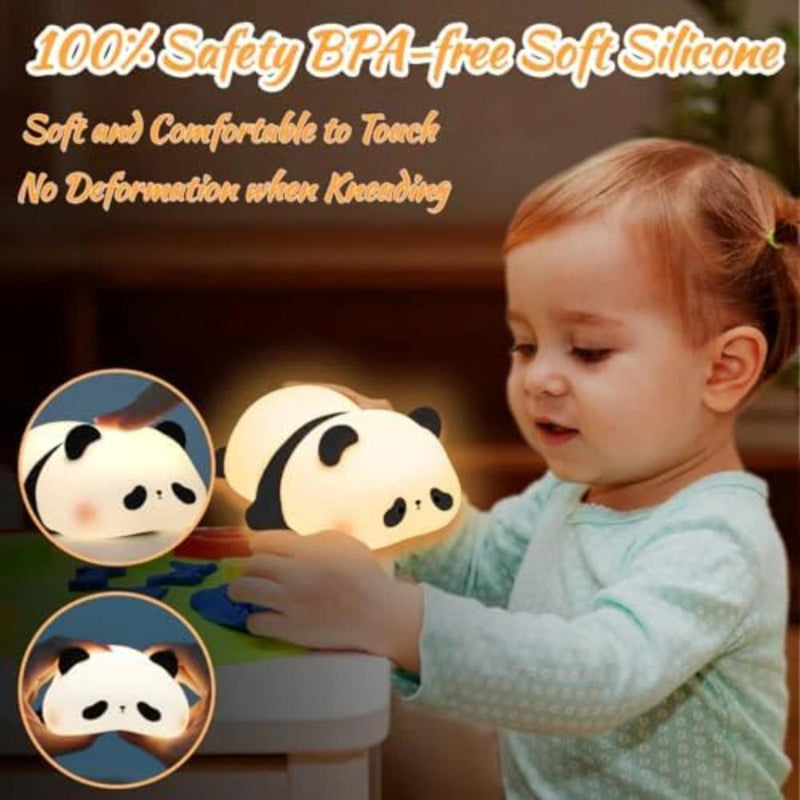 Silicone Rechargeable Panda Lamp LED Night Light Bedroom Kids Home Decoration