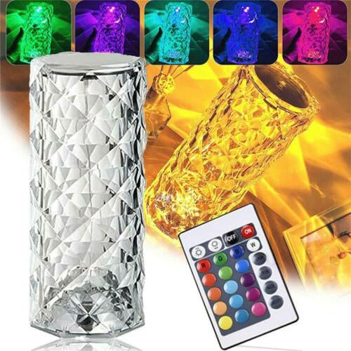 Crystal Lamp Decorative LED Night Light Bedroom Home Decor Table Lighting