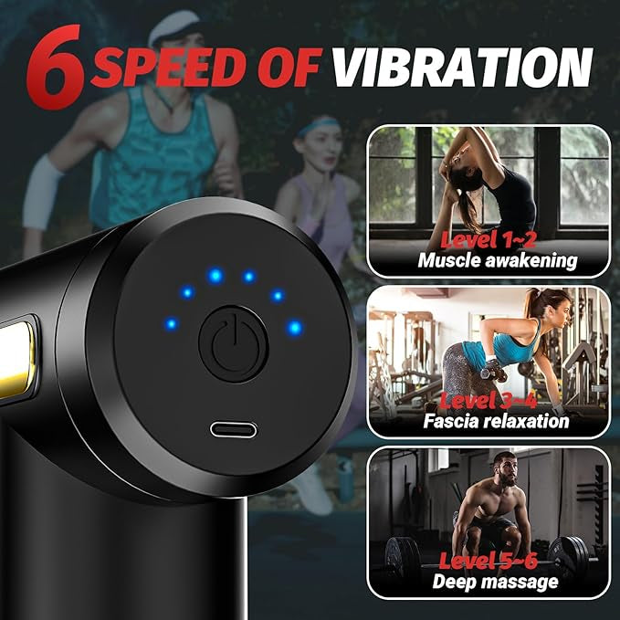 5 In 1 Massage Gun Deep Tissue Muscle Relaxation Therapy Body Recovery Fitness Device