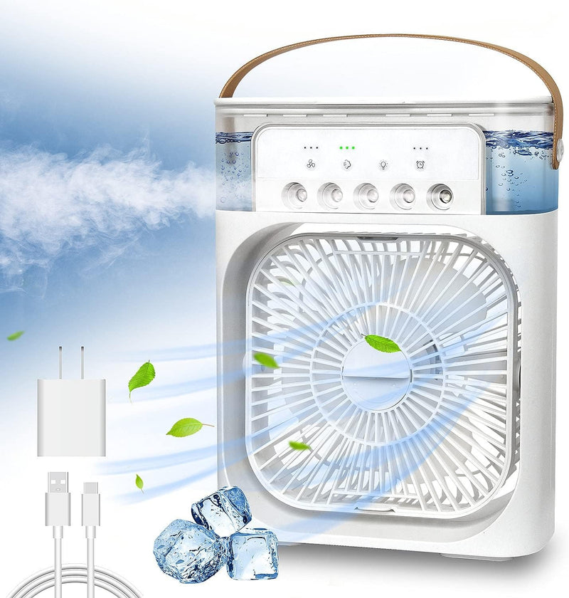 Mist Cooling Fan 10 Inch Portable Water Spray Rechargeable Mini Desk Fan For Home Office