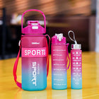Motivational 3 Pcs Bottle Set Water Hydration Fitness Gym Sports Drinking Collection