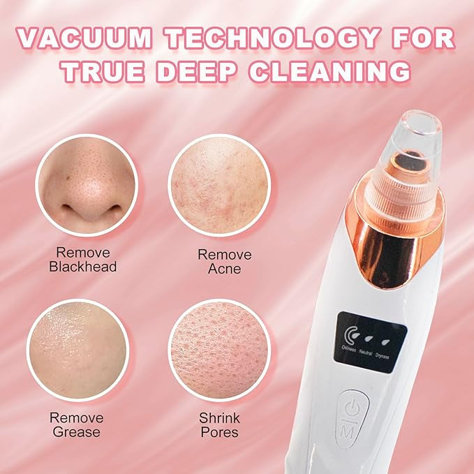 Derma Suction Blackhead Remover Rechargeable Vacuum Pore Cleaner Facial Beauty Device