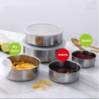 Stainless Steel 5 Pcs Bowl Set Kitchen Mixing Serving Food Preparation Collection