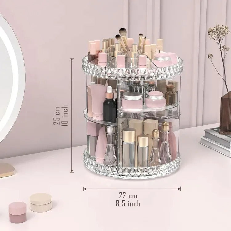360 Rotating Cosmetic Organizer Makeup Storage Box