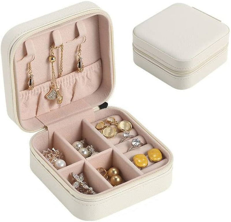 Leather Jewellery Organizer Travel Jewelry Storage Box Necklace Ring Earring Holder Case