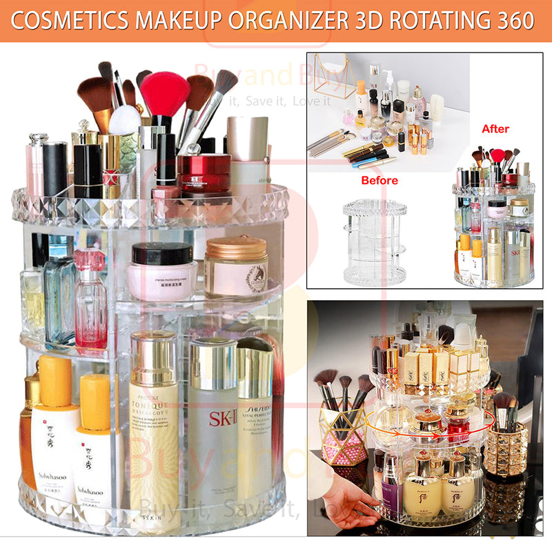 360 Rotating Cosmetic Organizer Makeup Storage Box